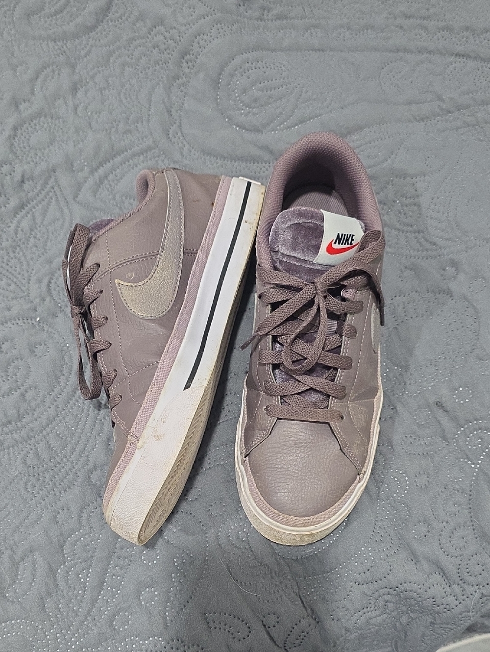 Nike Lace-Up Mauve Sneakers with Cream Swoosh